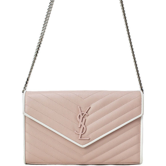 Saint Laurent Paris Monogram Wallet Pink Beige - Picture 1 of 9